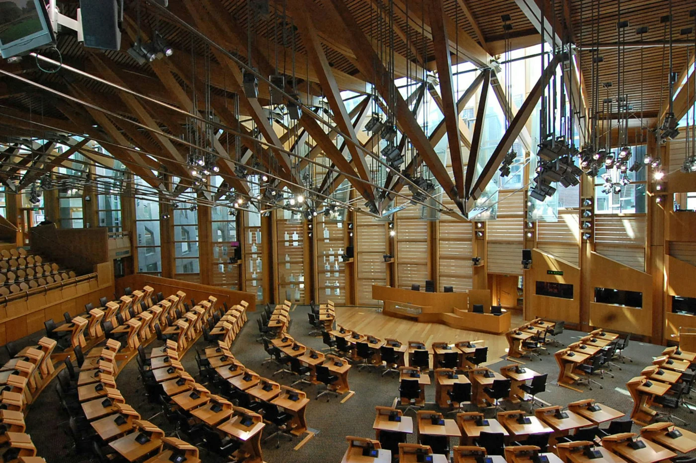 The interior of an empty auditorium.